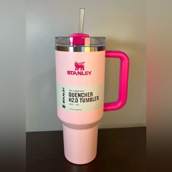 Stanley Other - Stanley PINK FLAMINGO Soft Matte Flowstate 40oz Quencher H2.0 Tumbler Valentines